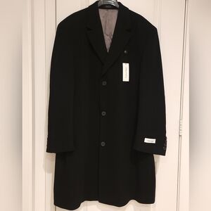 NWT) Calvin Klein Men's wool blend coat size 46R. Black